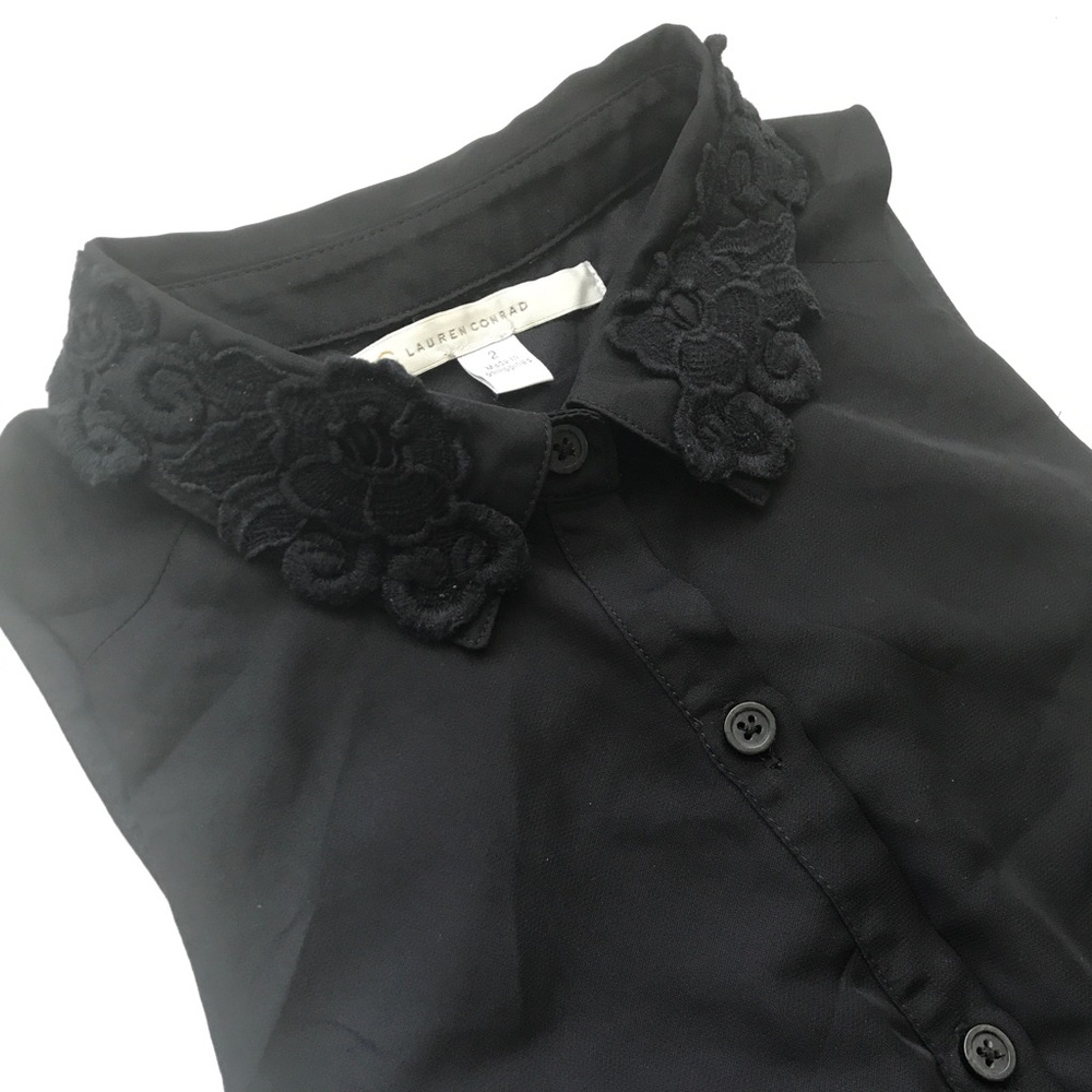 Lauren Conrad Button Down Lace Collar Dress